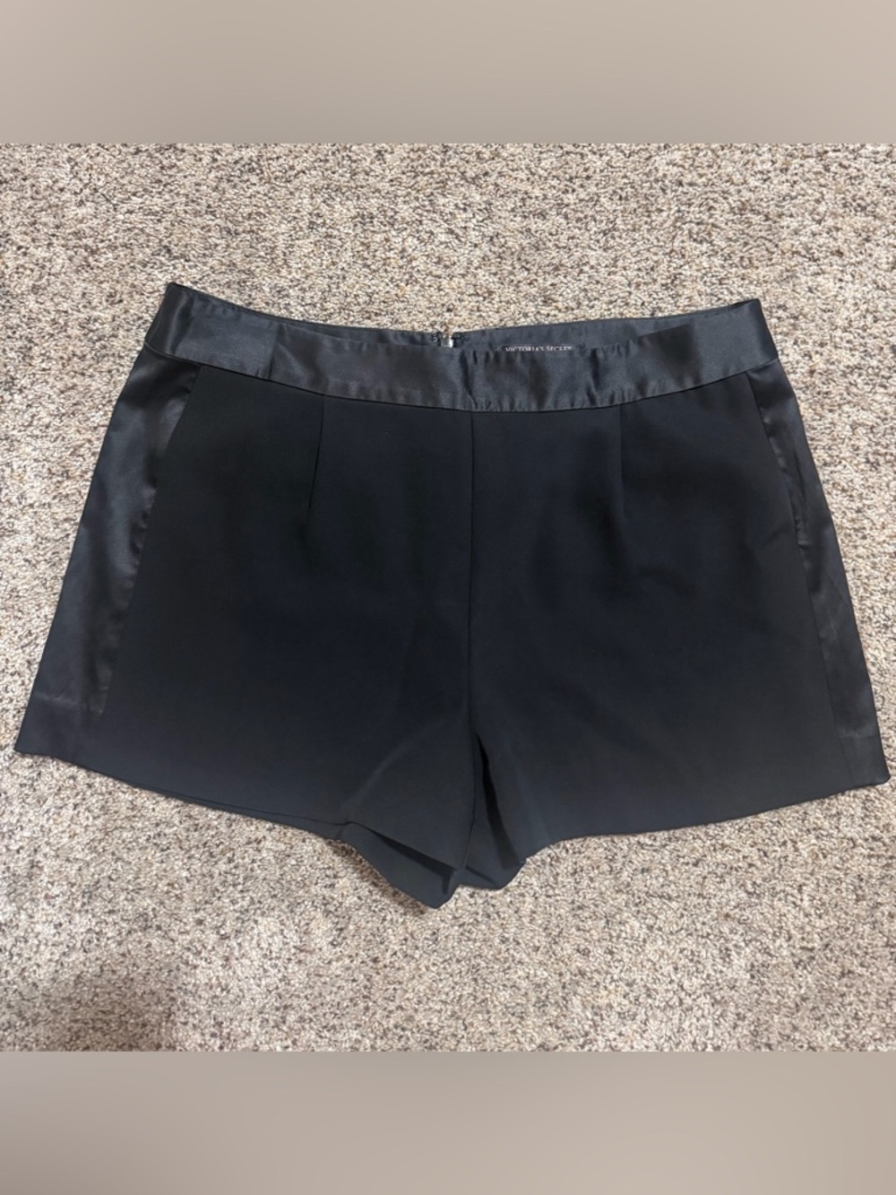Victoria's Secret Black Satin-Trim Shorts